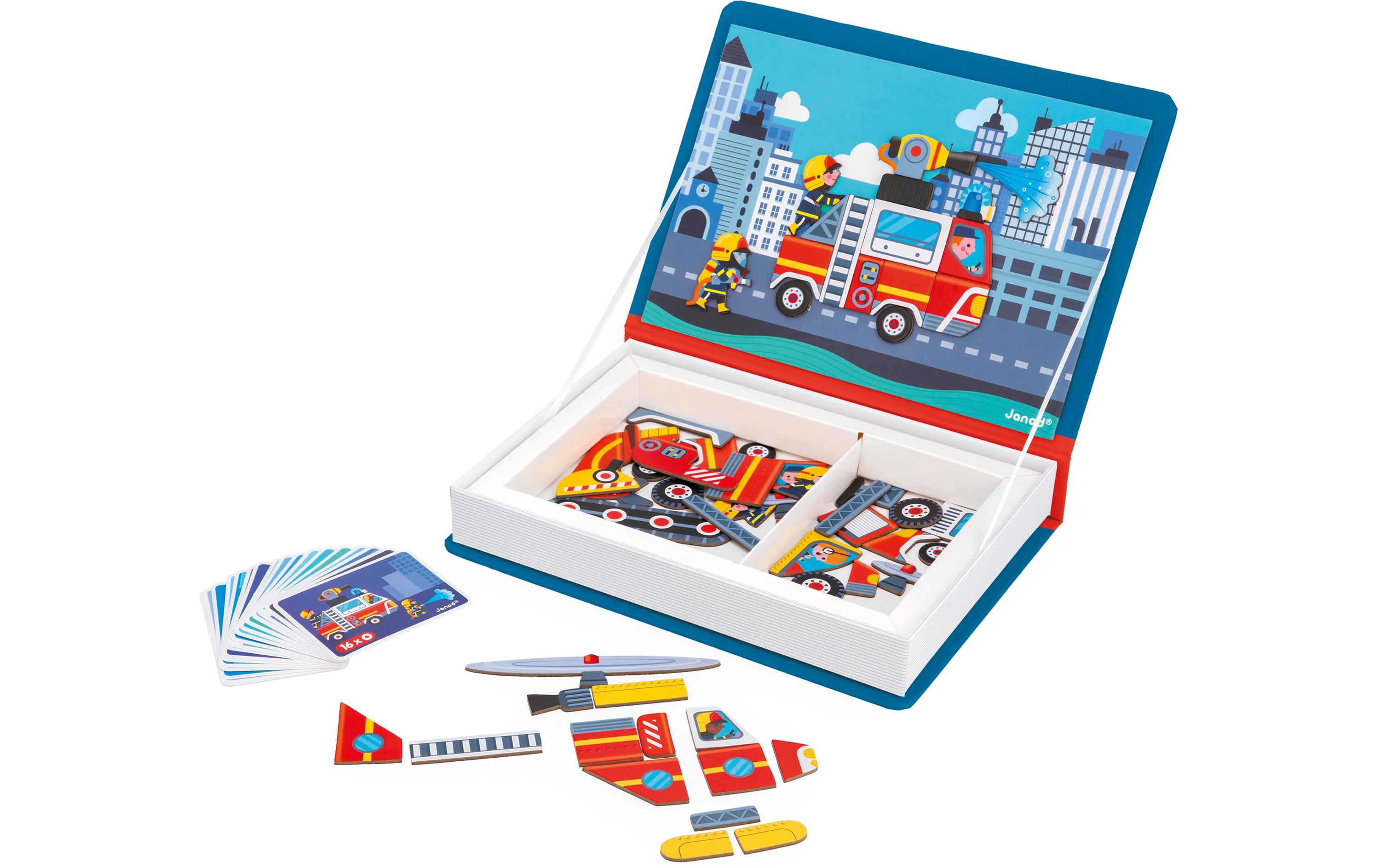 Janod Beschäftigungsspielzeug Magnetbuch Feuerwehr Janod Beschäftigungsspielzeug Magnetbuch Feuerwehr