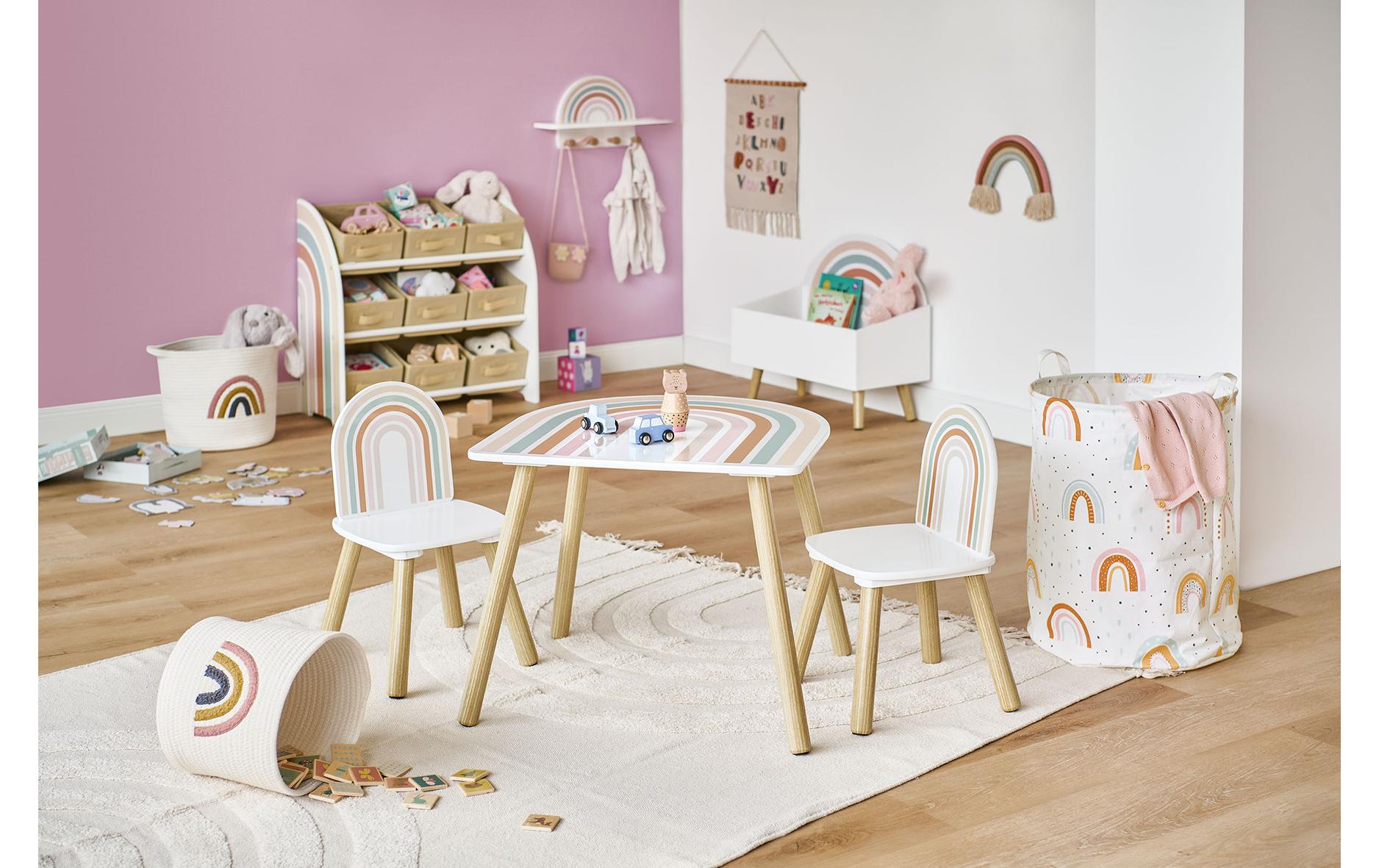 Zeller Present Wäschekorb Rainbow Canvas 38 x 48 cm