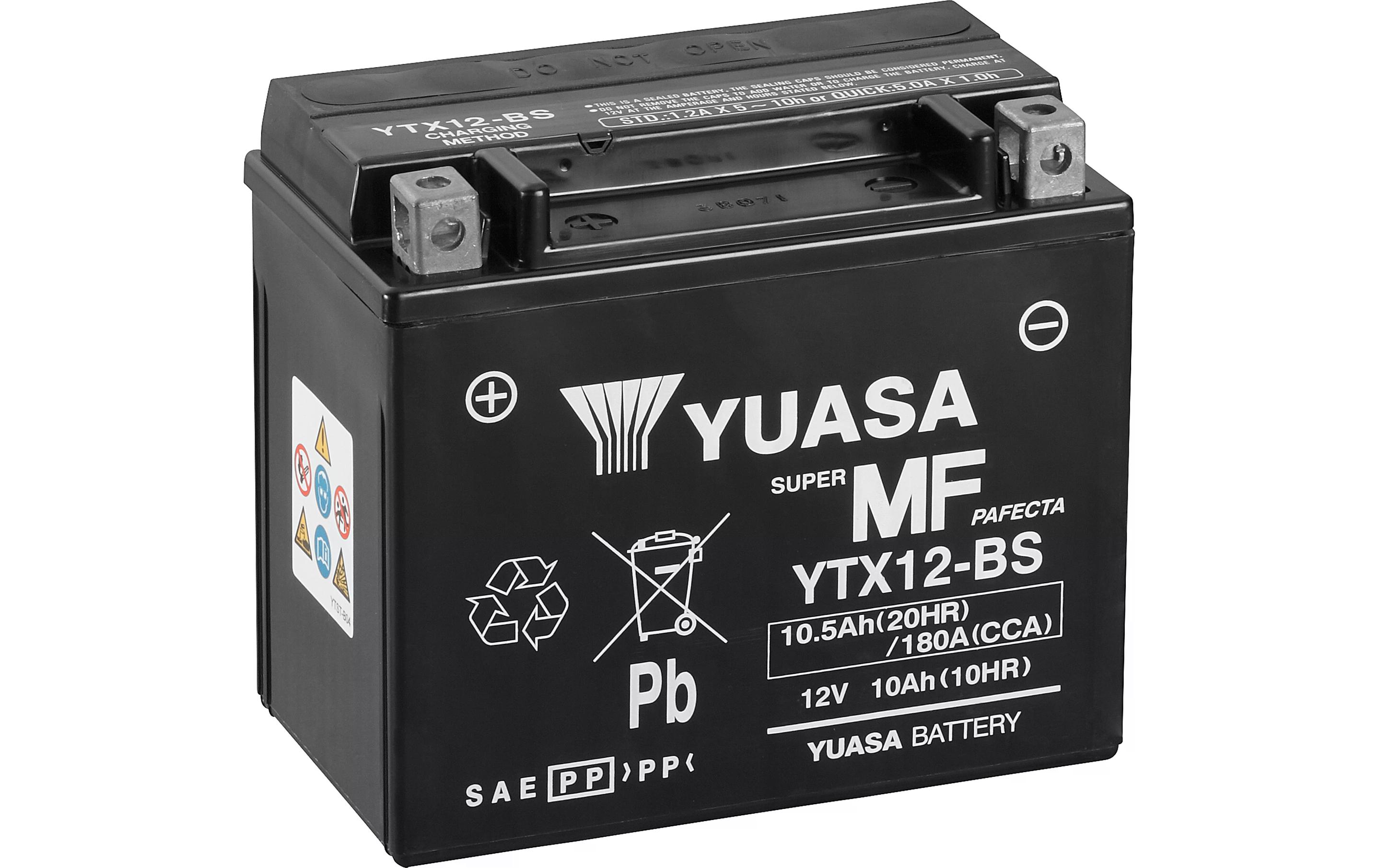 YUASA Motorradbatterie AGM 12V/10.5Ah/180A