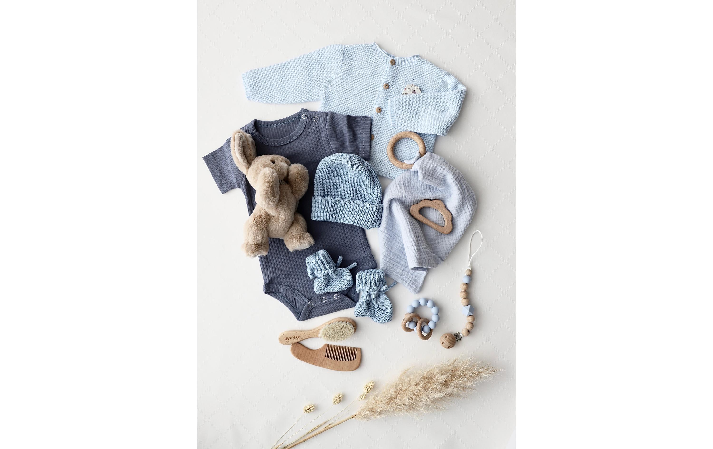 Oykami Baby Geschenkbox Blau Verona Hase Braun