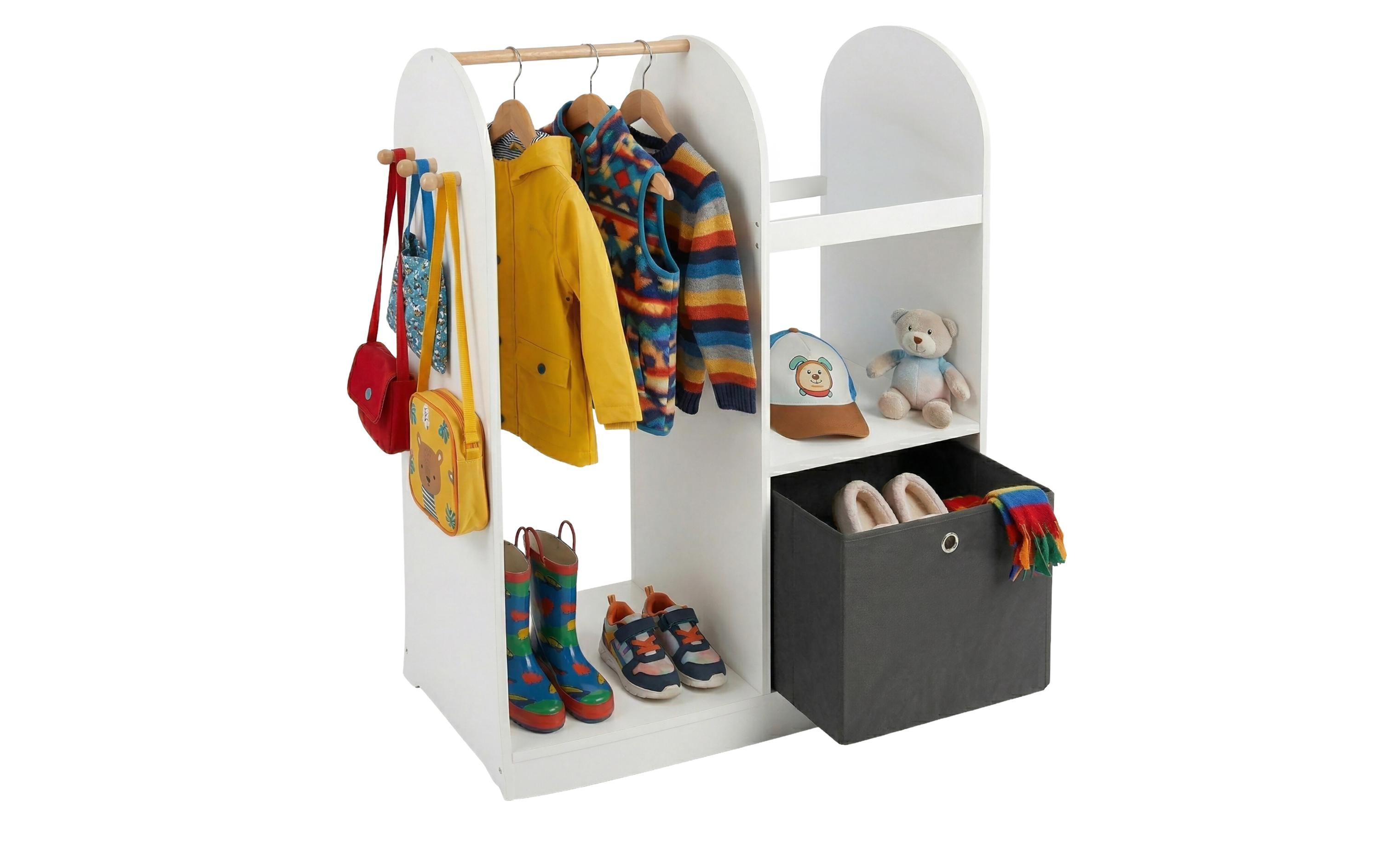 relaxdays Kindergarderobe mit Stoffbox