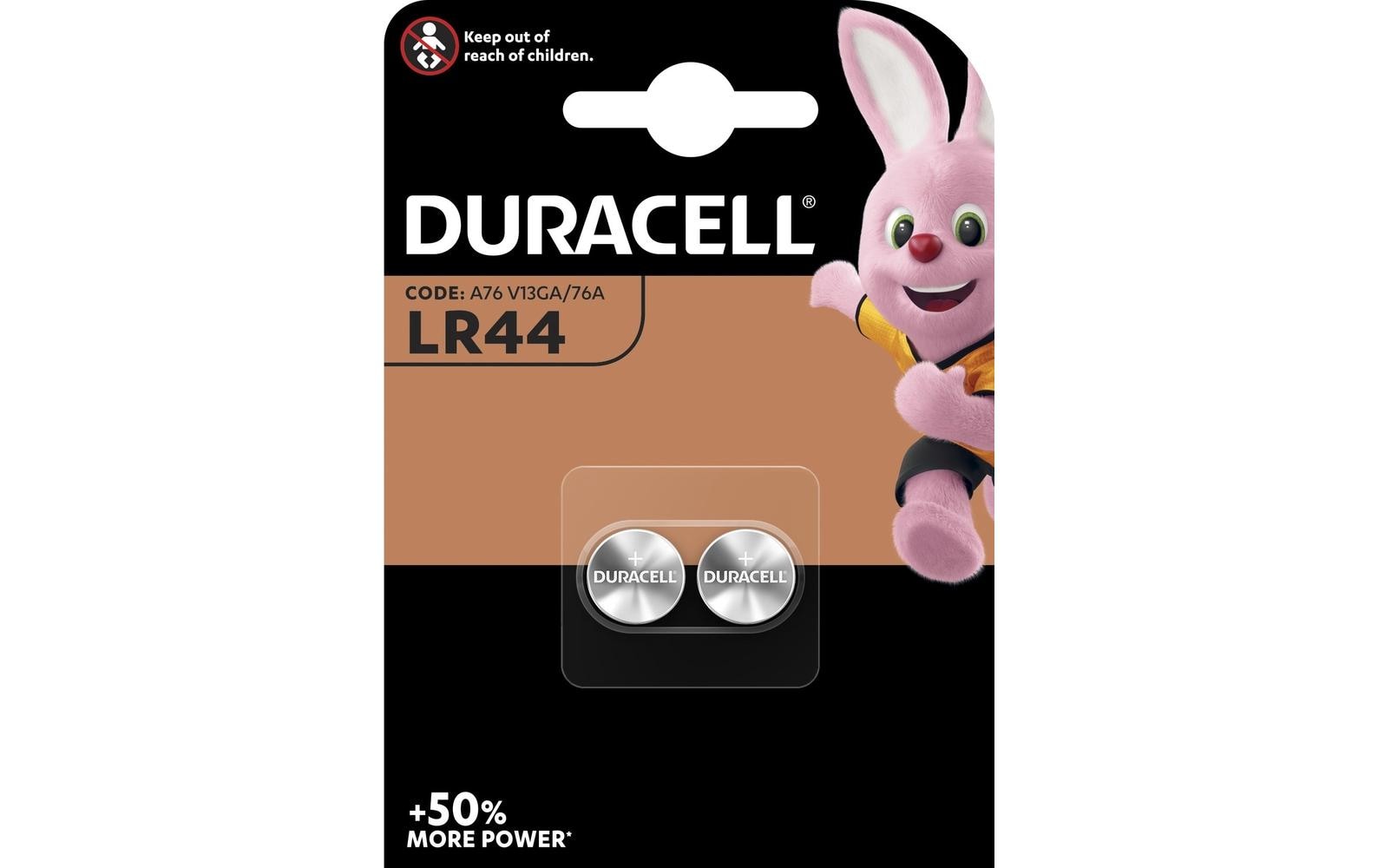 Duracell Knopfzelle Alkaline LR44 2 Stück