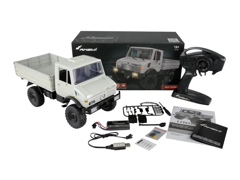 Amewi Mercedes-Benz Unimog Basic 4WD Hellgrau, RTR, 1:12 Amewi Mercedes-Benz Unimog Basic 4WD Hellgrau, RTR, 1:12