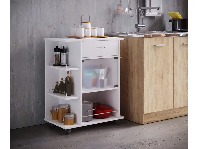 VCM Küchenwagen Pocis 65 x 80 x 39 cm, Weiss