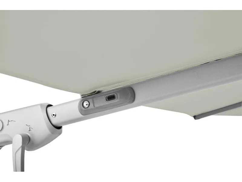Suncomfort by Glatz Sonnenschirm Varioflex Solar LED, 300 x 300 cm, Light Grey Suncomfort by Glatz Sonnenschirm Varioflex Solar LED, 300 x 300 cm, Light Grey