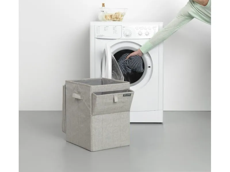 Brabantia Wäschesammler stapelbar, 35 Liter, Grau