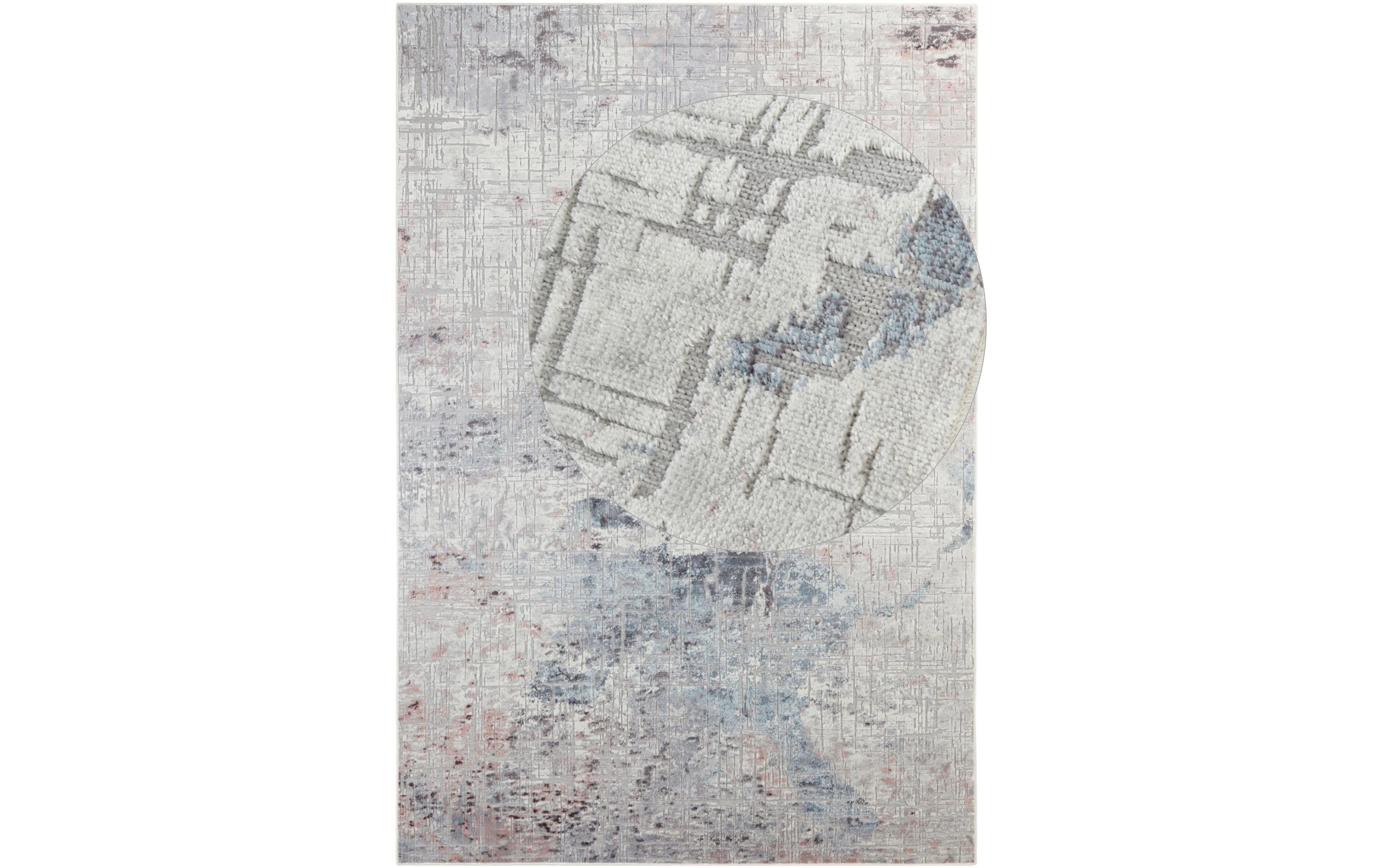 Elle Decoration Teppich Chameis 135 cm x 195 cm, Grey/Rose/Blue