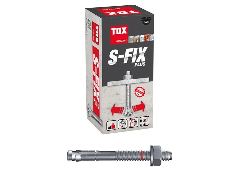 Tox-Dübel Bolzenanker S-Fix Plus M8 x 130/60+73 mm (50 Stk.)