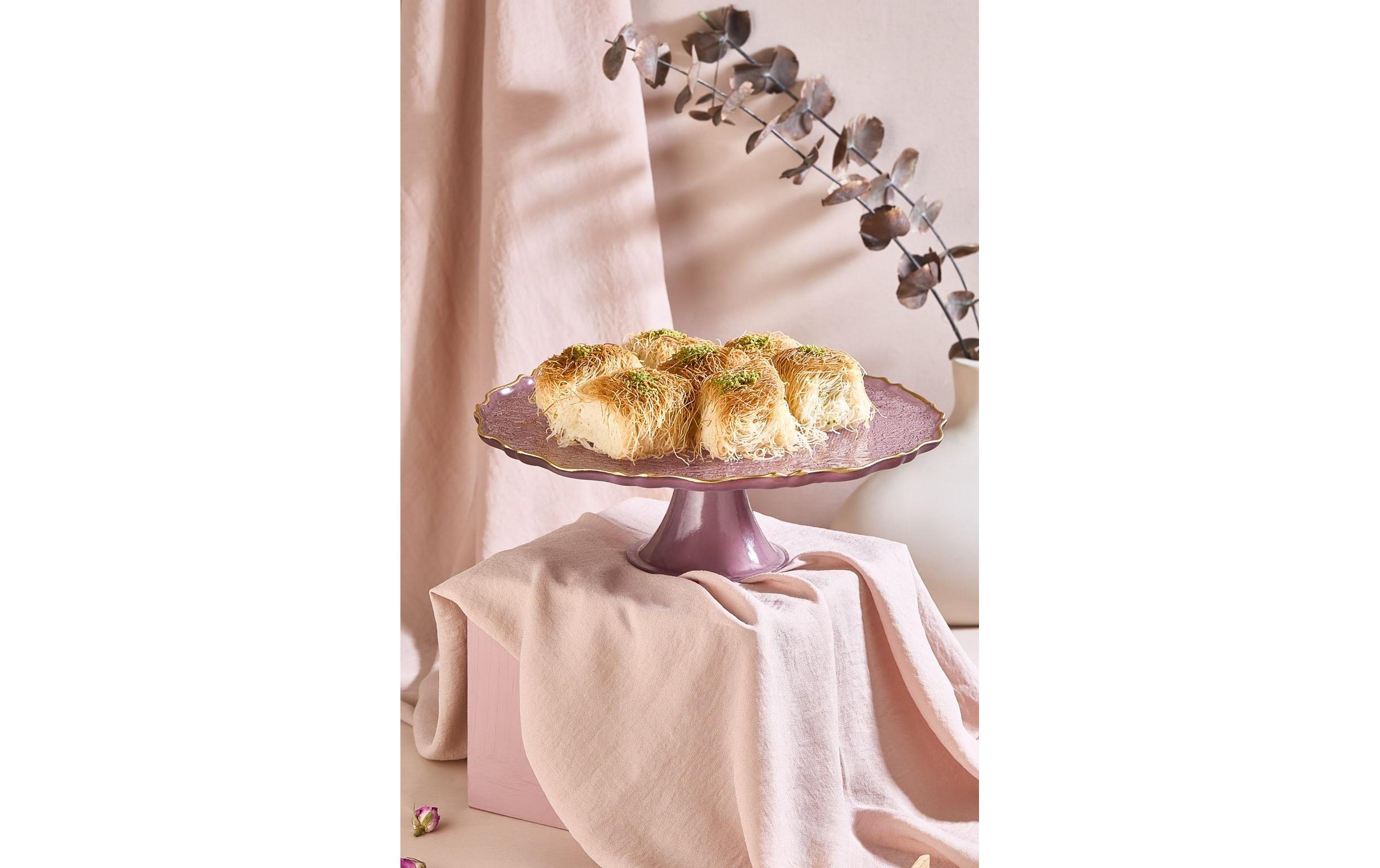 Hermia Tortenplatte Goblen velvet Gold/Rosa