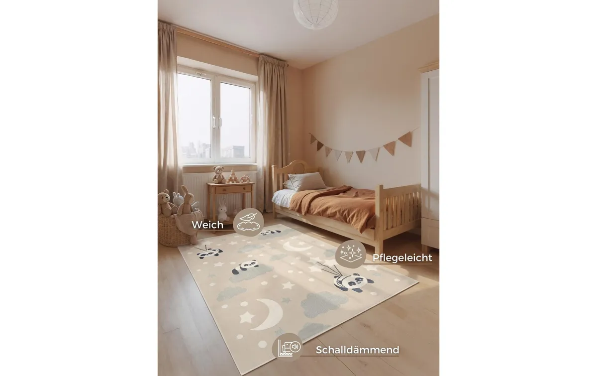 Hanse Home Dekoteppich Dreamy Panda 120 x 170 cm