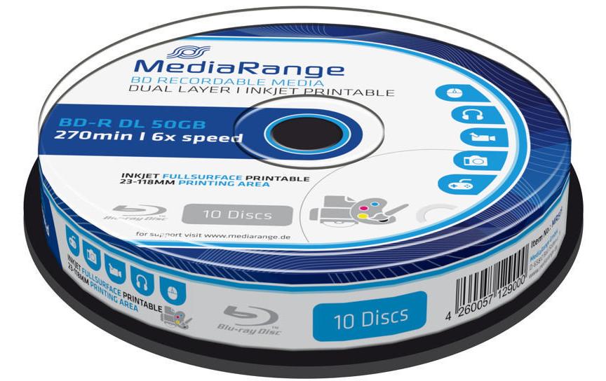 MediaRange BD-R 50 GB, Spindel (10 Stück) MediaRange BD-R 50 GB, Spindel (10 Stück)