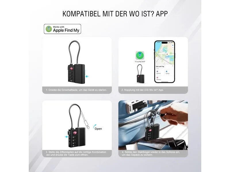 4smarts Standort-Finder SkyTag TSA Lock Schwarz 4smarts Standort-Finder SkyTag TSA Lock Schwarz