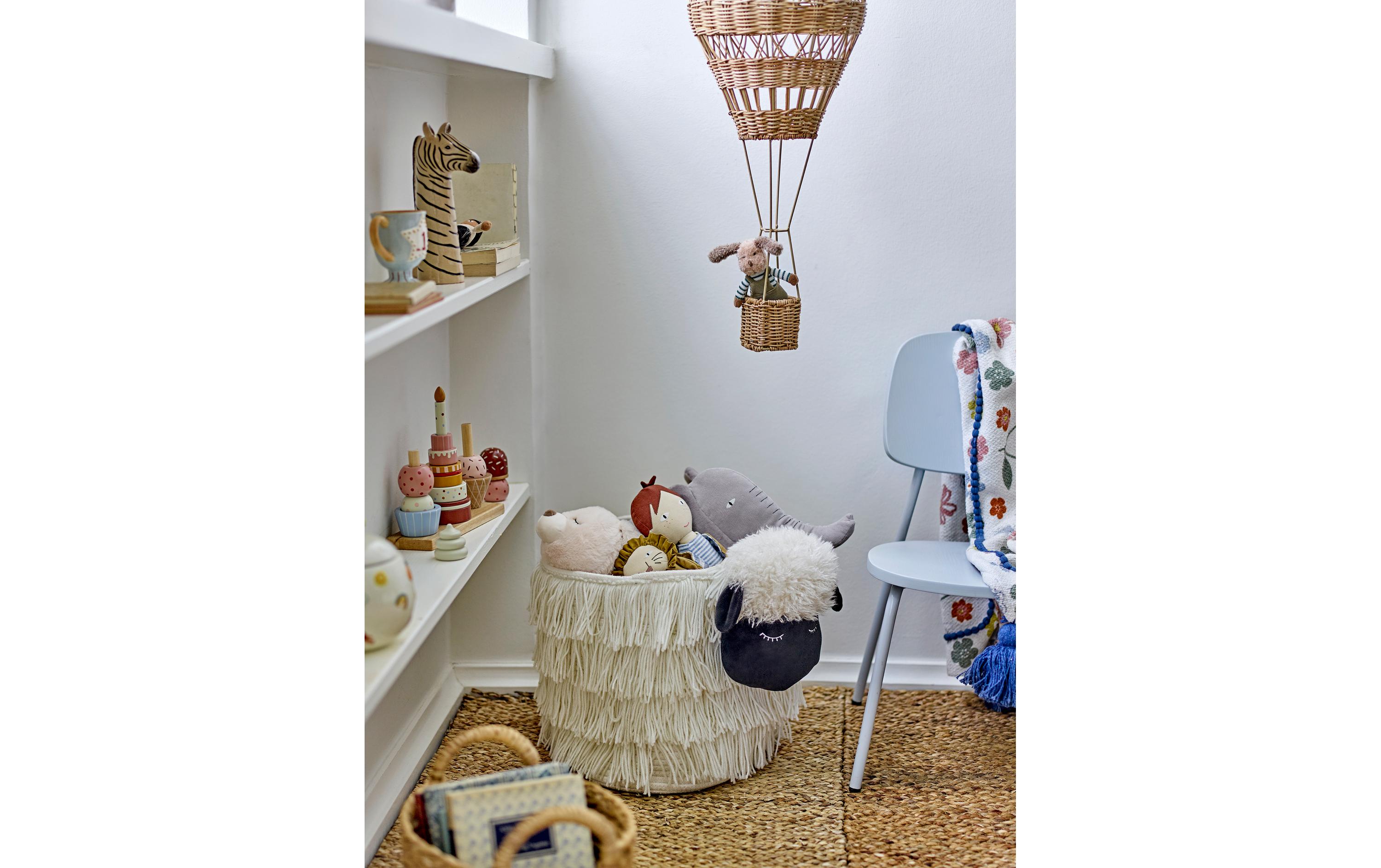 Bloomingville Spielzeugkorb Dolly 40 x 30 x 25 cm, Weiss/Schwarz