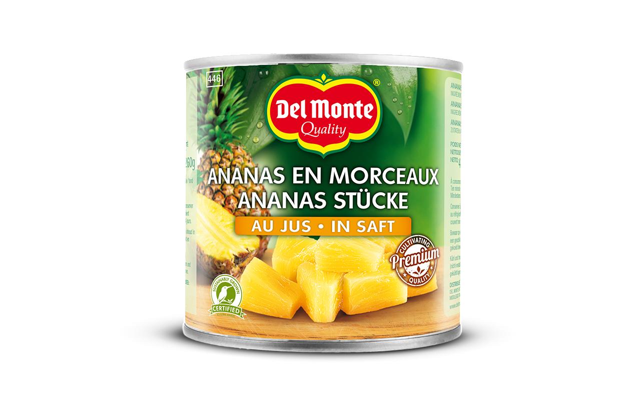 Del Monte Dose Ananasstücke in Ananassaft natursüss 260 g