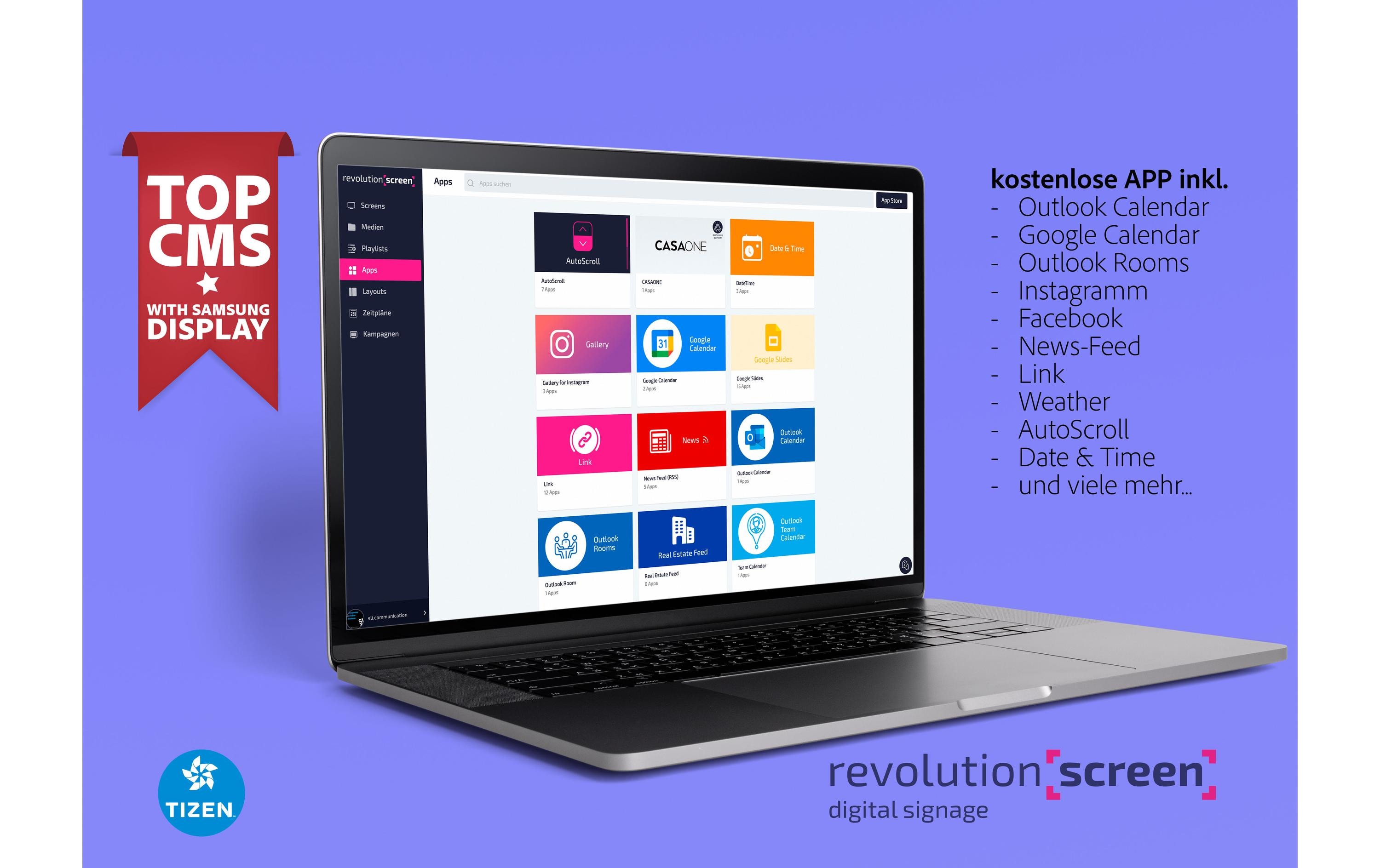 revolutionSCREEN Digital Signage Software revolutionScreen Basic 1 Jahr