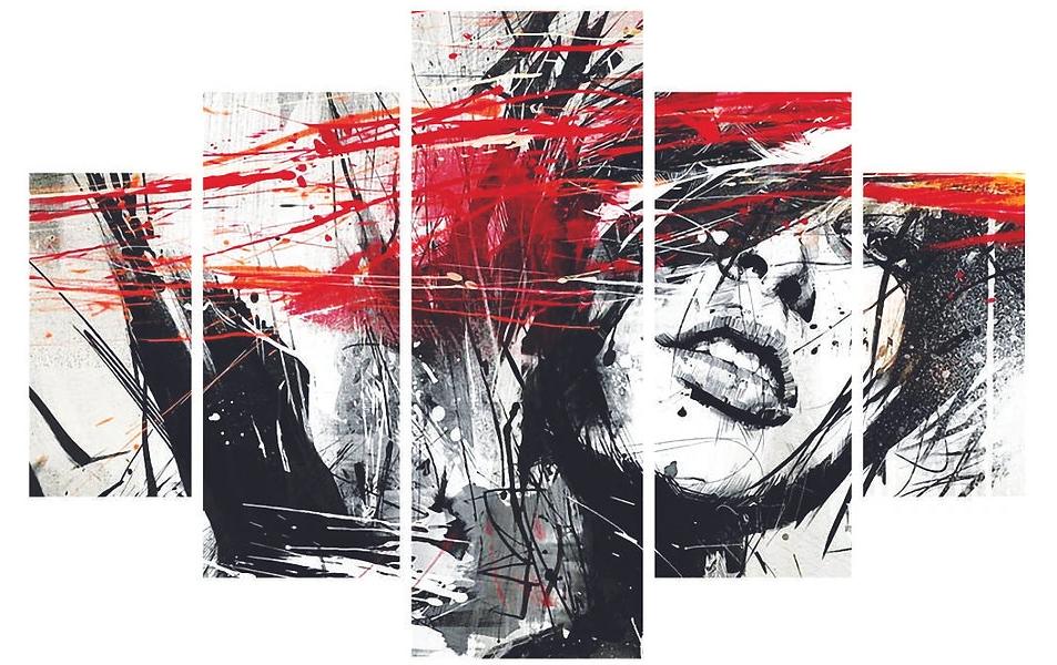 Wallxpert Bild Woman 5-teilig, 92 x 56 cm