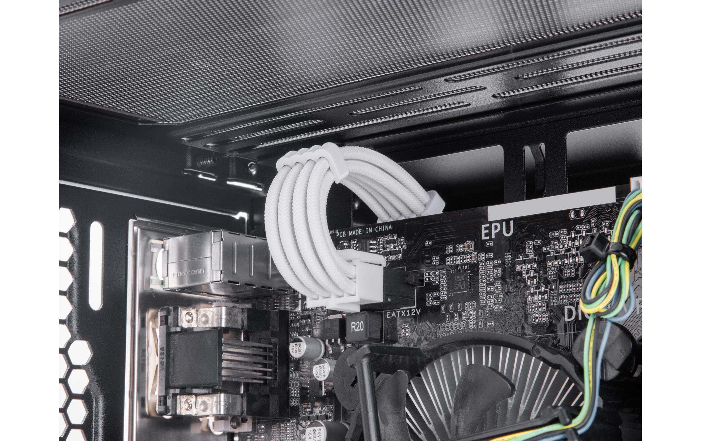 Delock Stromverlängerungskabel Set 5-teilig Sleeved mit Kabelkämmen