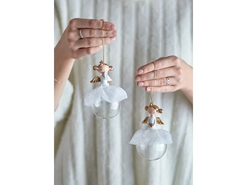 Bloomingville Weihnachtskugel Griselda 2 Stück, Weiss Bloomingville Weihnachtskugel Griselda 2 Stück, Weiss