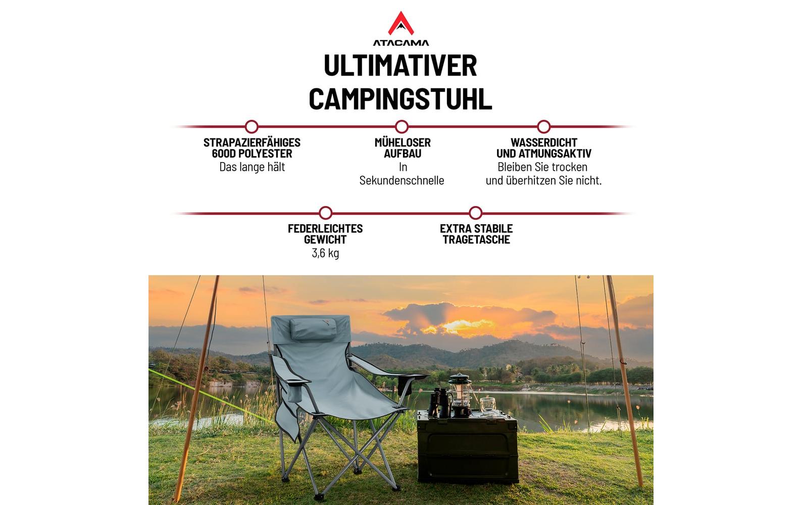 Atacama Campingstuhl Dunkelgrau