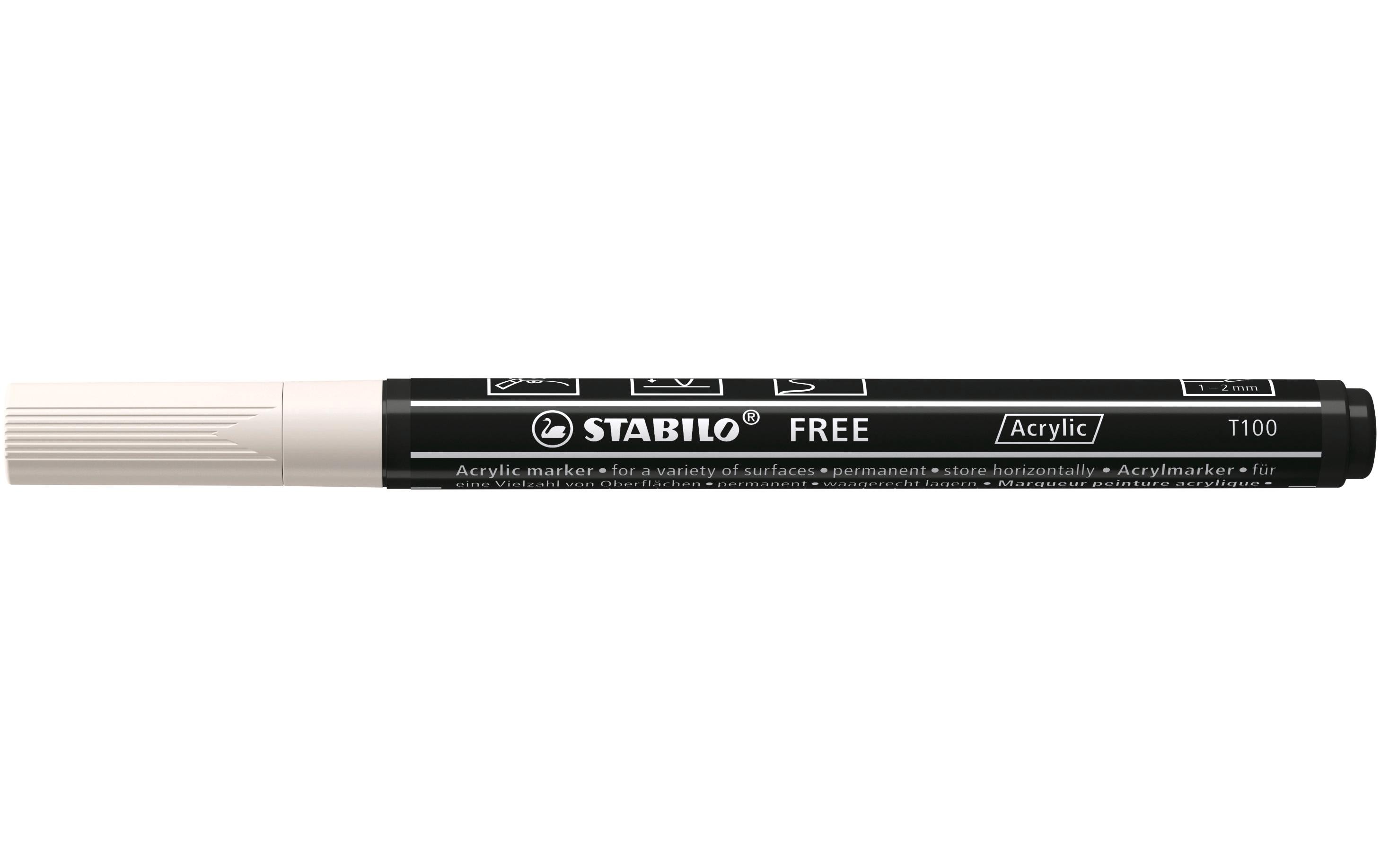 STABILO Acrylmarker Free Acrylic T100 Weiss STABILO Acrylmarker Free Acrylic T100 Weiss