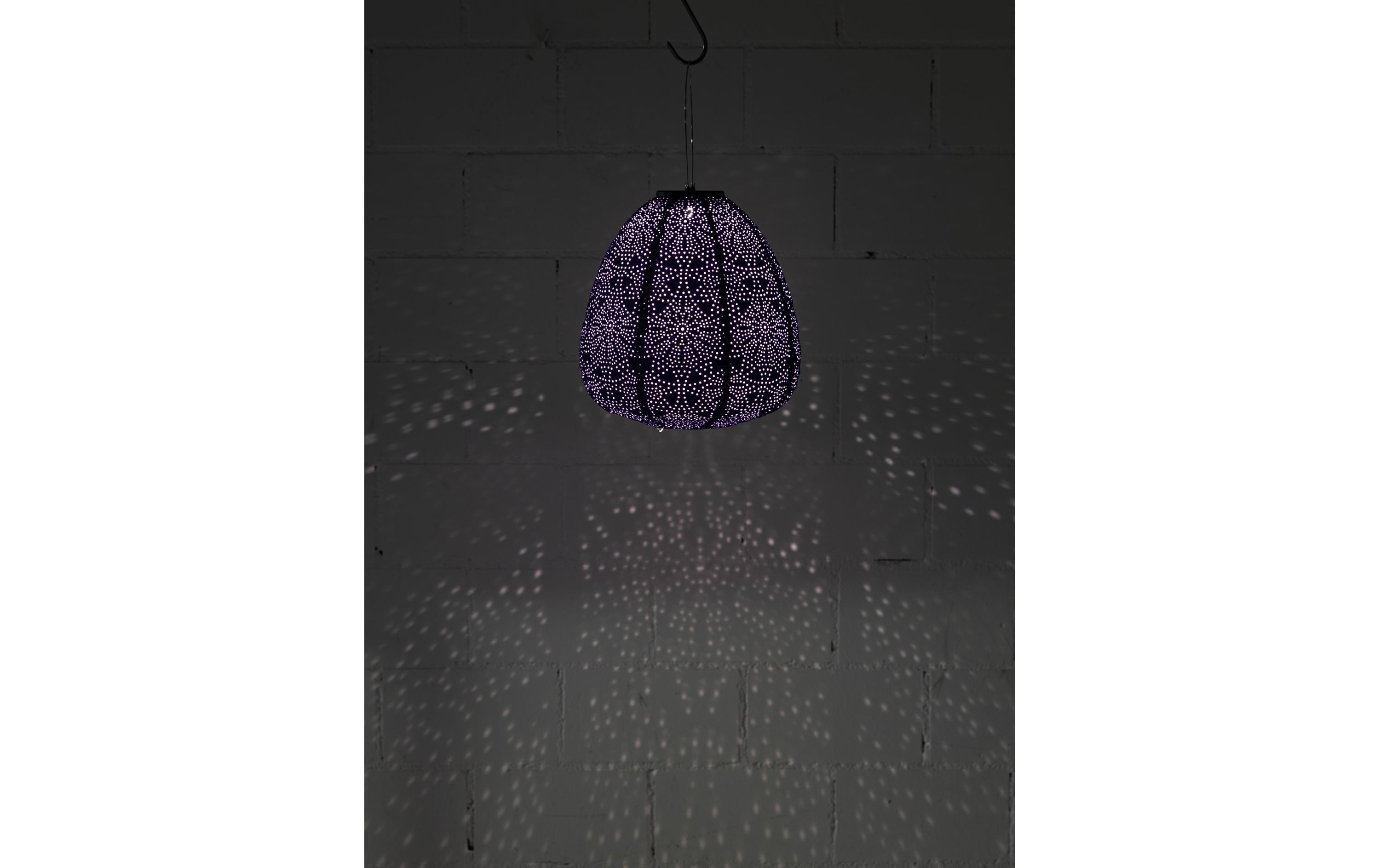 COCON Lampion LED Solar Kuppel, Dunkelviolett, 3 Stück