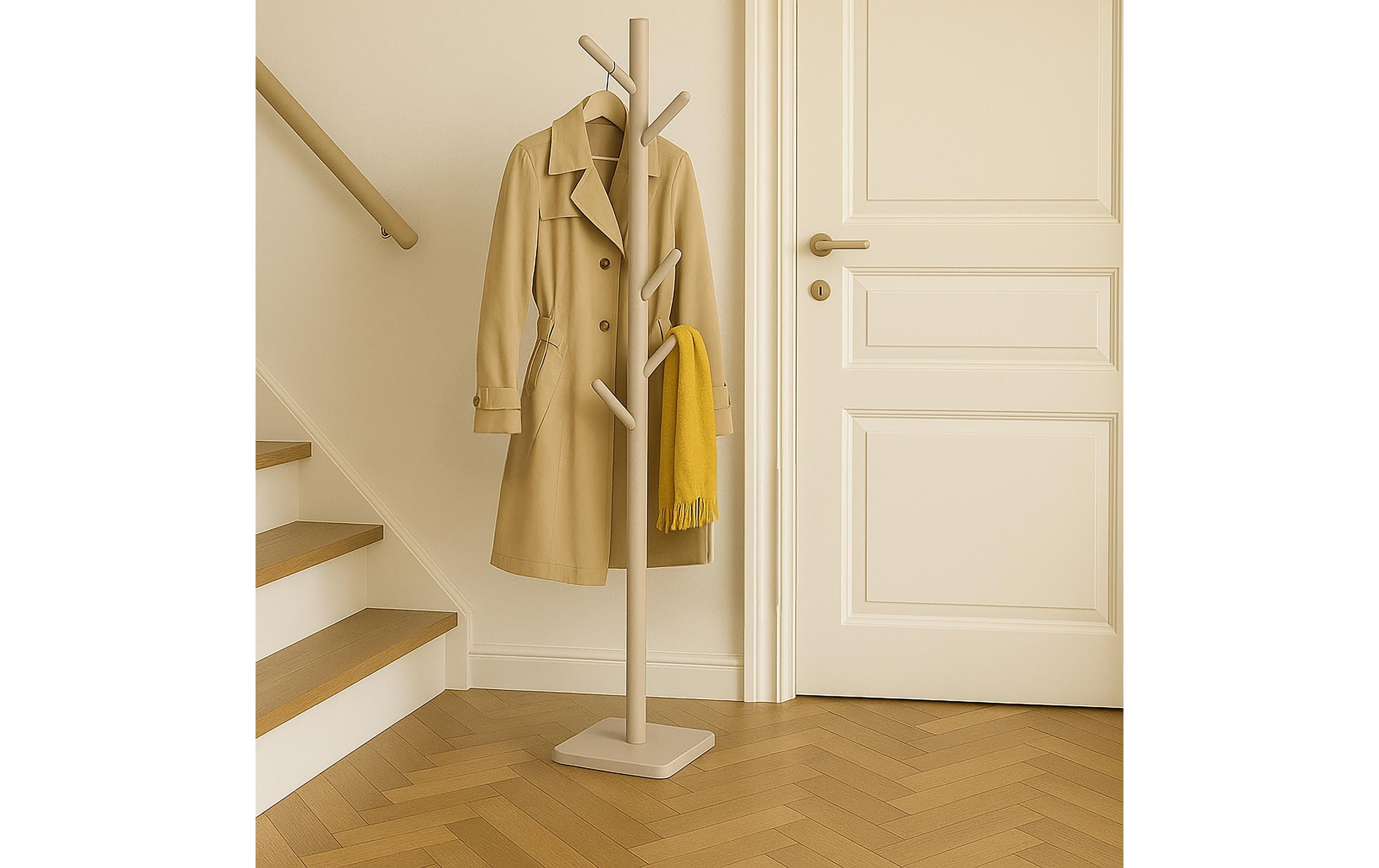 relaxdays Garderobenständer Bambus Beige