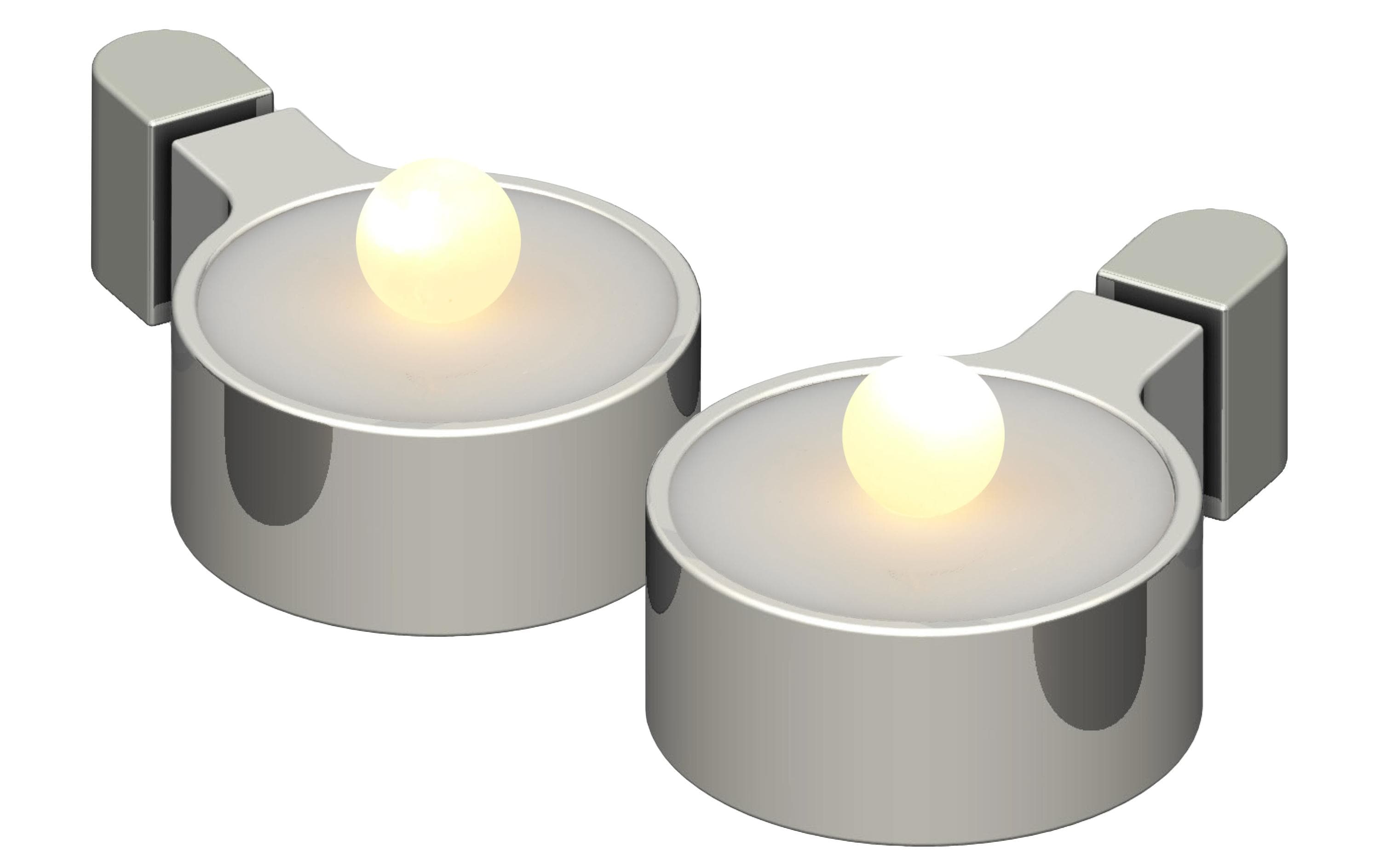 Sirius LED Teelichter Set Amalia Ø 3.9 x 1.8 cm, Silber, 2 Stk