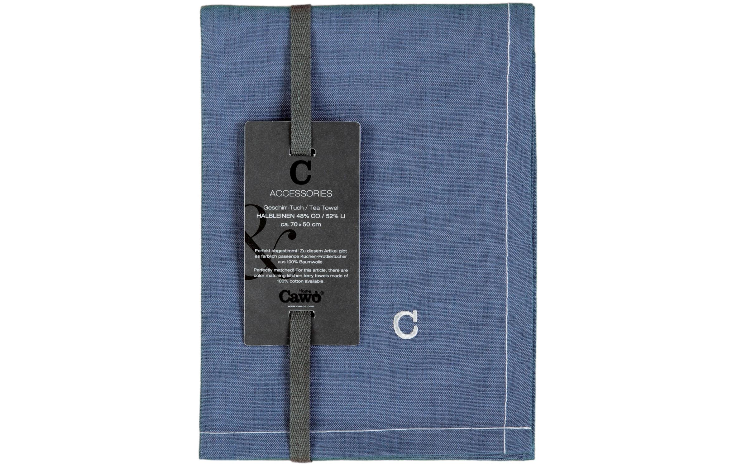Cawö Geschirrtuch Solid Nachtblau