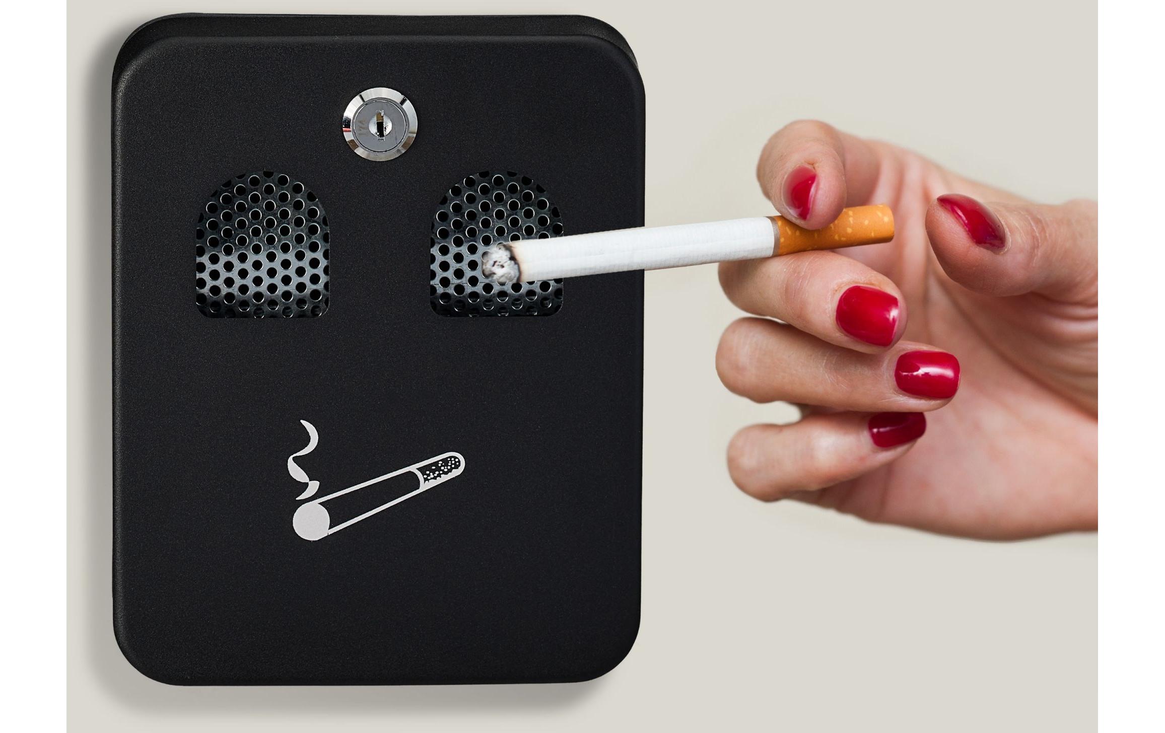 relaxdays Wandascher für aussen Schwarz/Silber