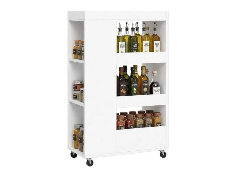relaxdays Nischenordnungswagen 18 x 85 x 60 cm, Weiss relaxdays Nischenordnungswagen 18 x 85 x 60 cm, Weiss
