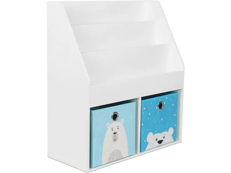 relaxdays Bücherregal für Kinder 79 x 72 x 30.5 cm Weiss/Blau relaxdays Bücherregal für Kinder 79 x 72 x 30.5 cm Weiss/Blau
