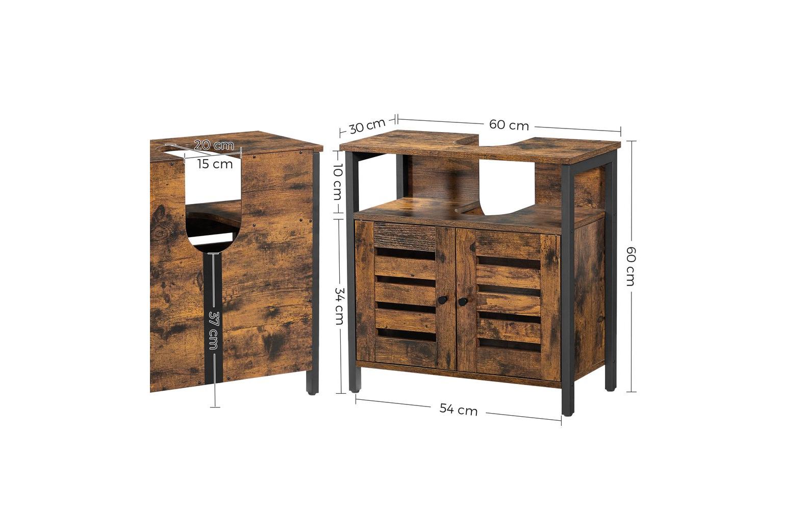 VASAGLE Badezimmerregal 60 x 60 cm, Braun