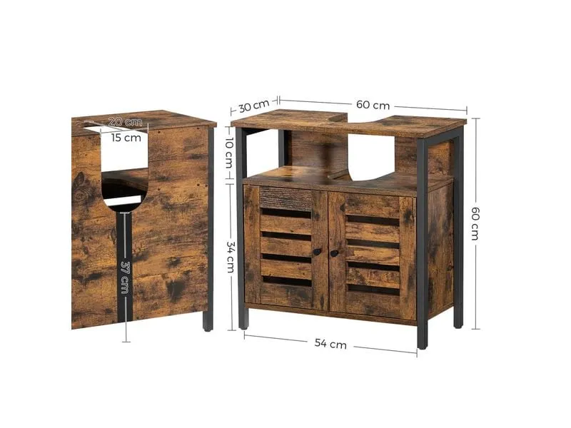 VASAGLE Waschbeckenunterschrank 60 x 60 cm, Braun VASAGLE Waschbeckenunterschrank 60 x 60 cm, Braun