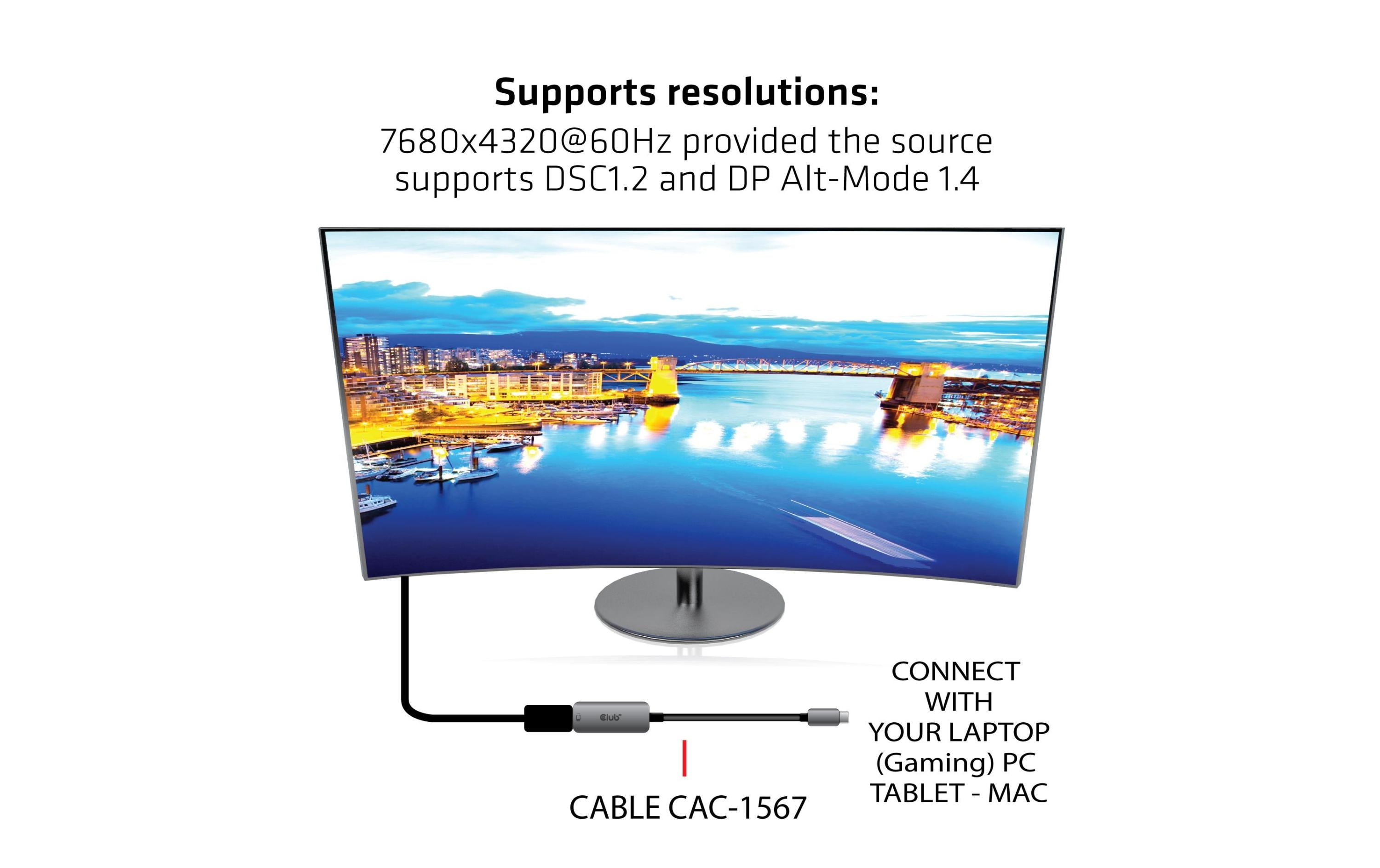 Club 3D Adapter USB Type C – DisplayPort 1.4 Club 3D Adapter USB Type C – DisplayPort 1.4