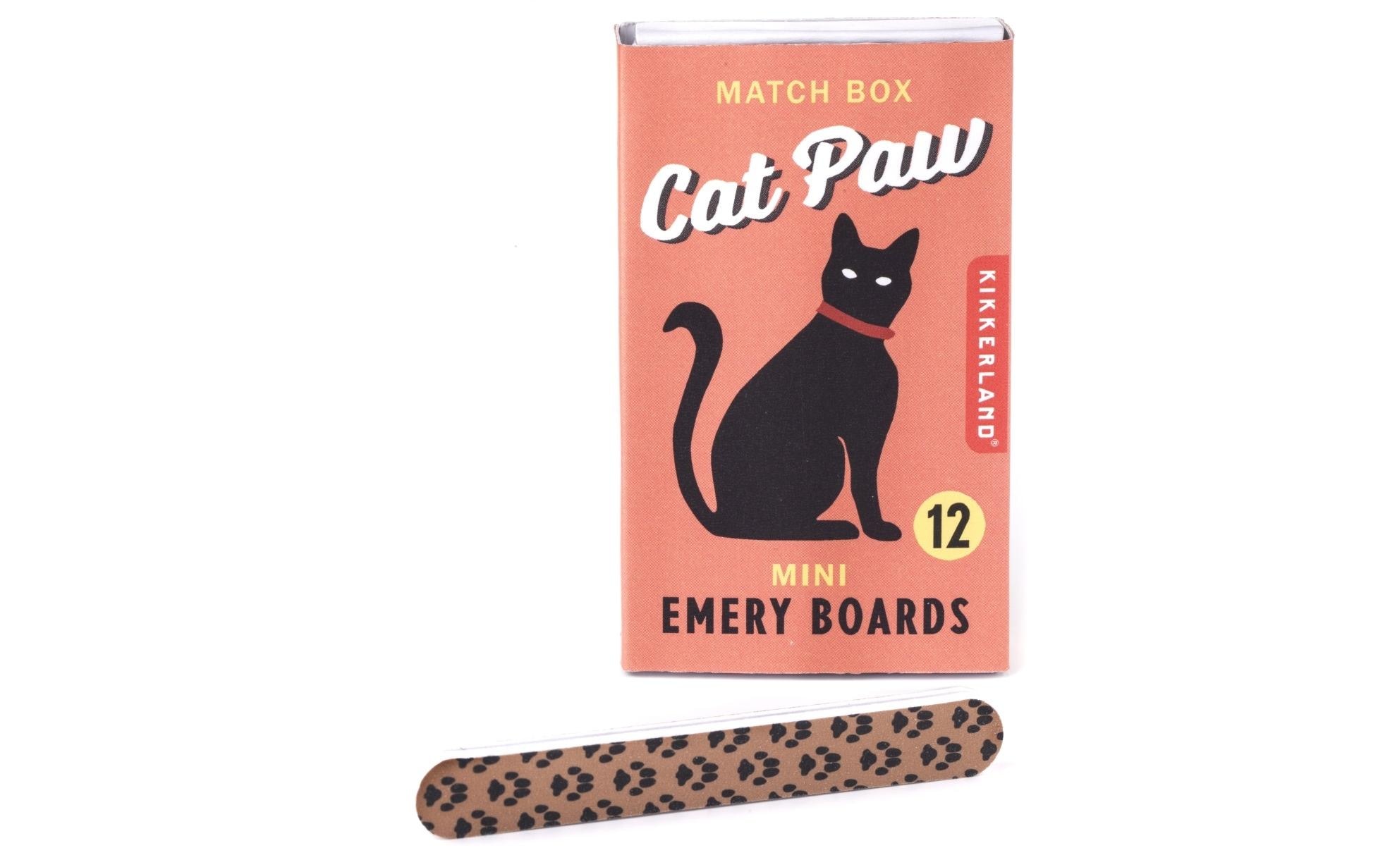 Kikkerland Nagelfeile Cat Paw Match Box Emery Boards 12 Stück