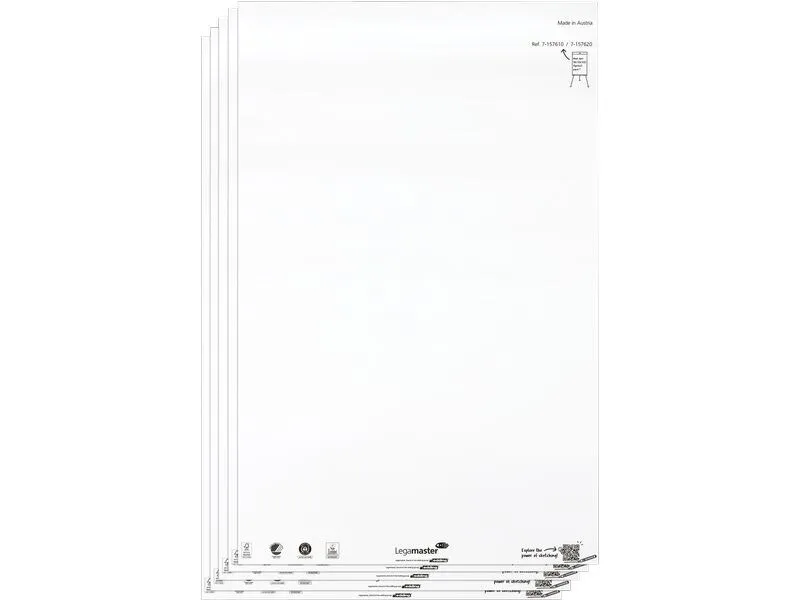 Legamaster Papierblock blanko 65 x 98 cm Hochweiss 5 Stück x 20 Blatt