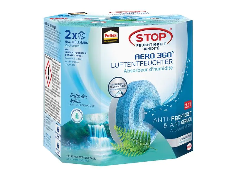 Pattex Nachfüll-Tabs Aero 360 Frischer Wasserfall 2 x 450 g Pattex Nachfüll-Tabs Aero 360 Frischer Wasserfall 2 x 450 g