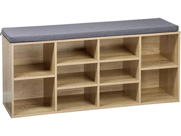 Kesper Schuhschrank mit Sitzkissen Holz natur 103.5 x 29.5 x 48 cm Kesper Schuhschrank mit Sitzkissen Holz natur 103.5 x 29.5 x 48 cm