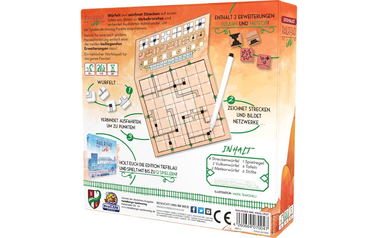 Fata Morgana Familienspiel Railroad Ink: Knallrot