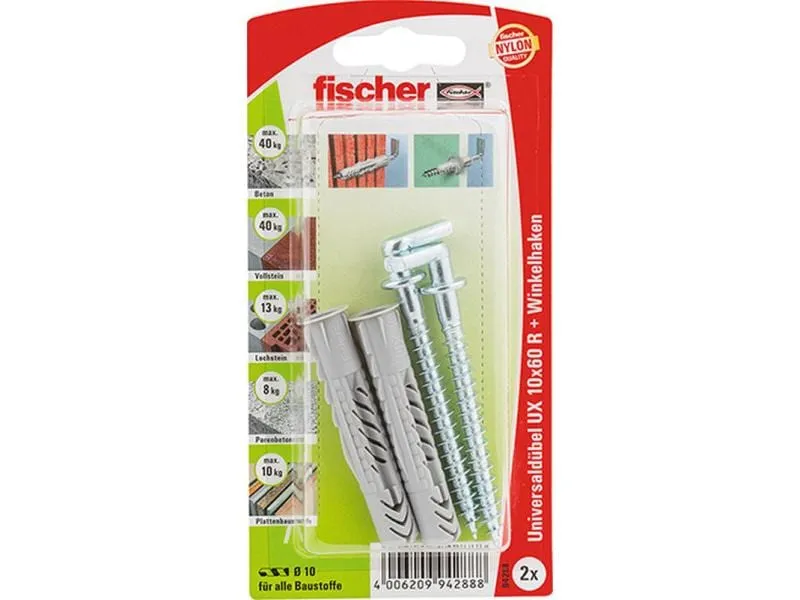 Fischer Universaldübel UX 10 x 60 WH, 2 Stück Fischer Universaldübel UX 10 x 60 WH, 2 Stück