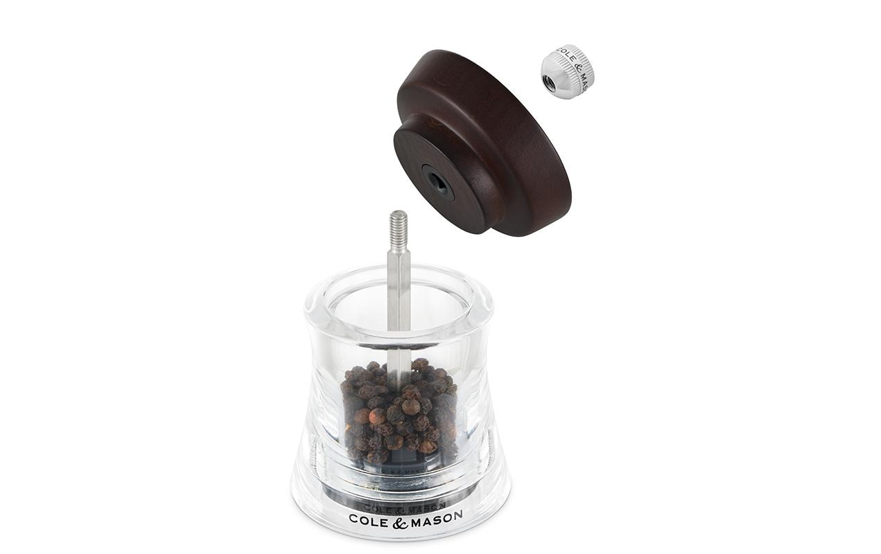 Cole&Mason Pfeffermühle Holborn 9.5 cm, Dunkelbraun/Transparent