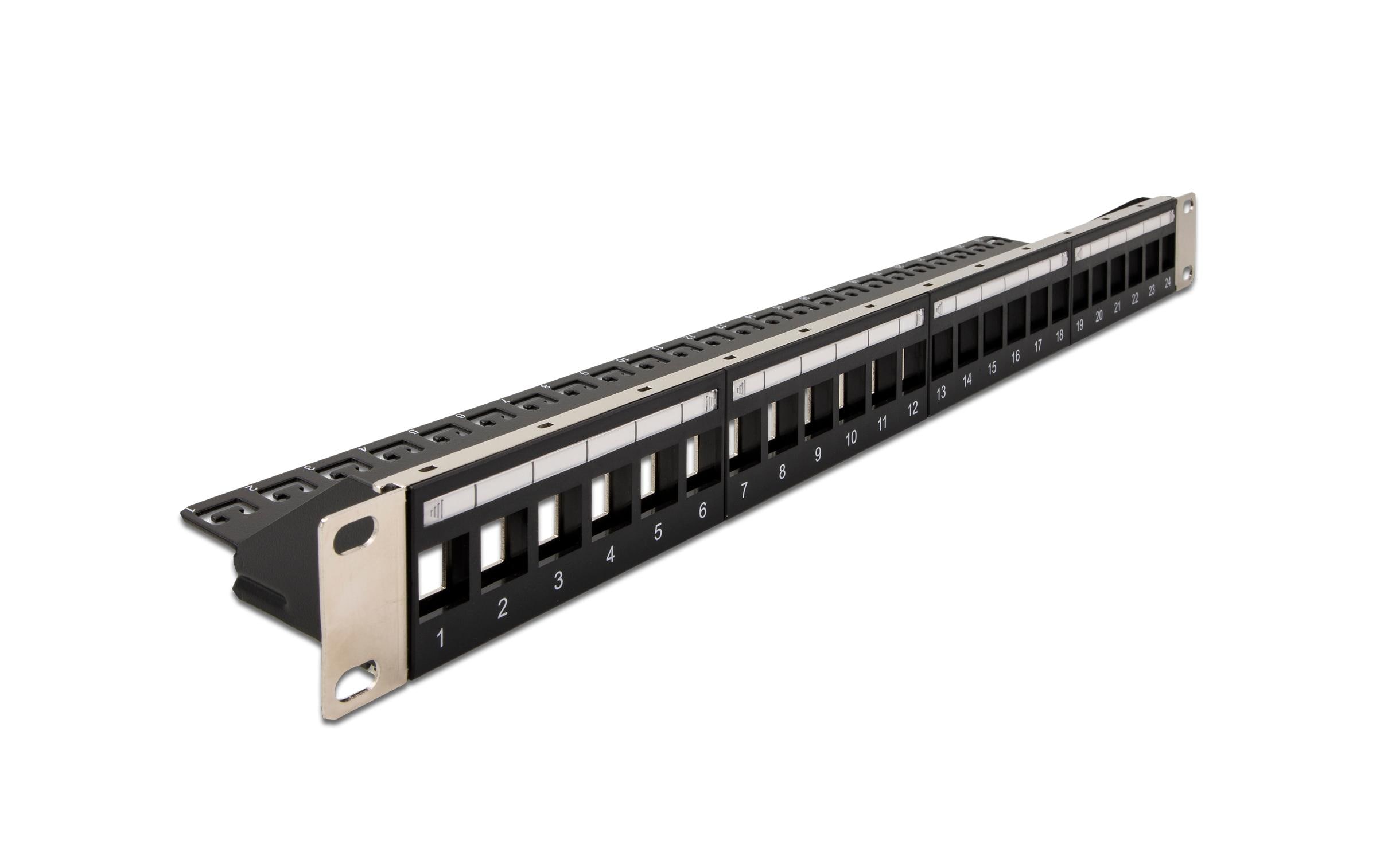 Delock Patchpanel Keystone 24 Port mit Entlastungsschiene 19 Rack Delock Patchpanel Keystone 24 Port mit Entlastungsschiene 19 Rack