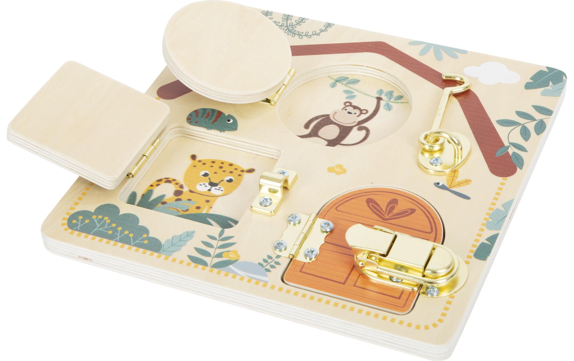 small foot Motorikbrett Schloss und Riegel «Safari»