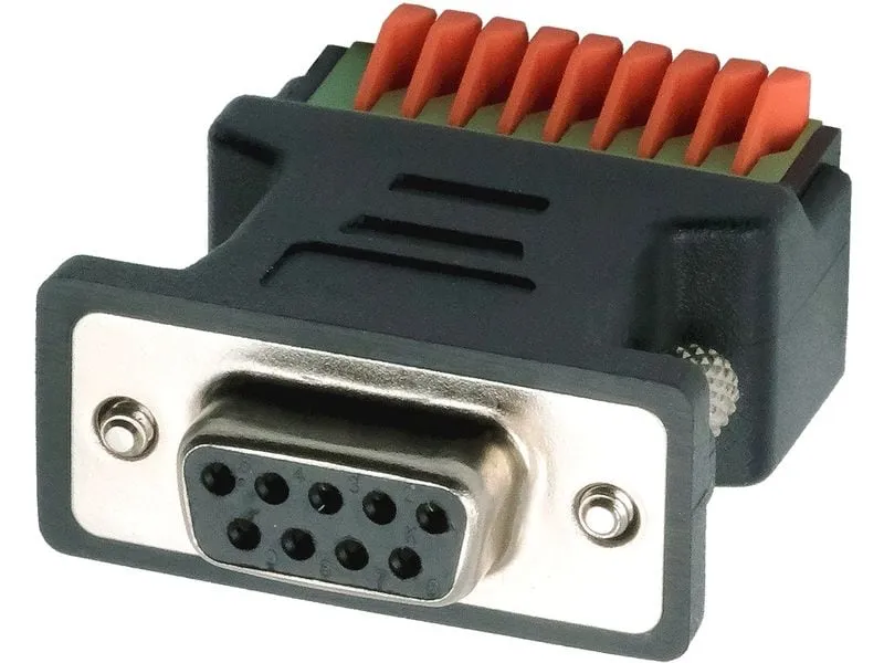 Exsys Adapter 9-pin Buchse zu 9-pin Terminal Block mit Drucktaster