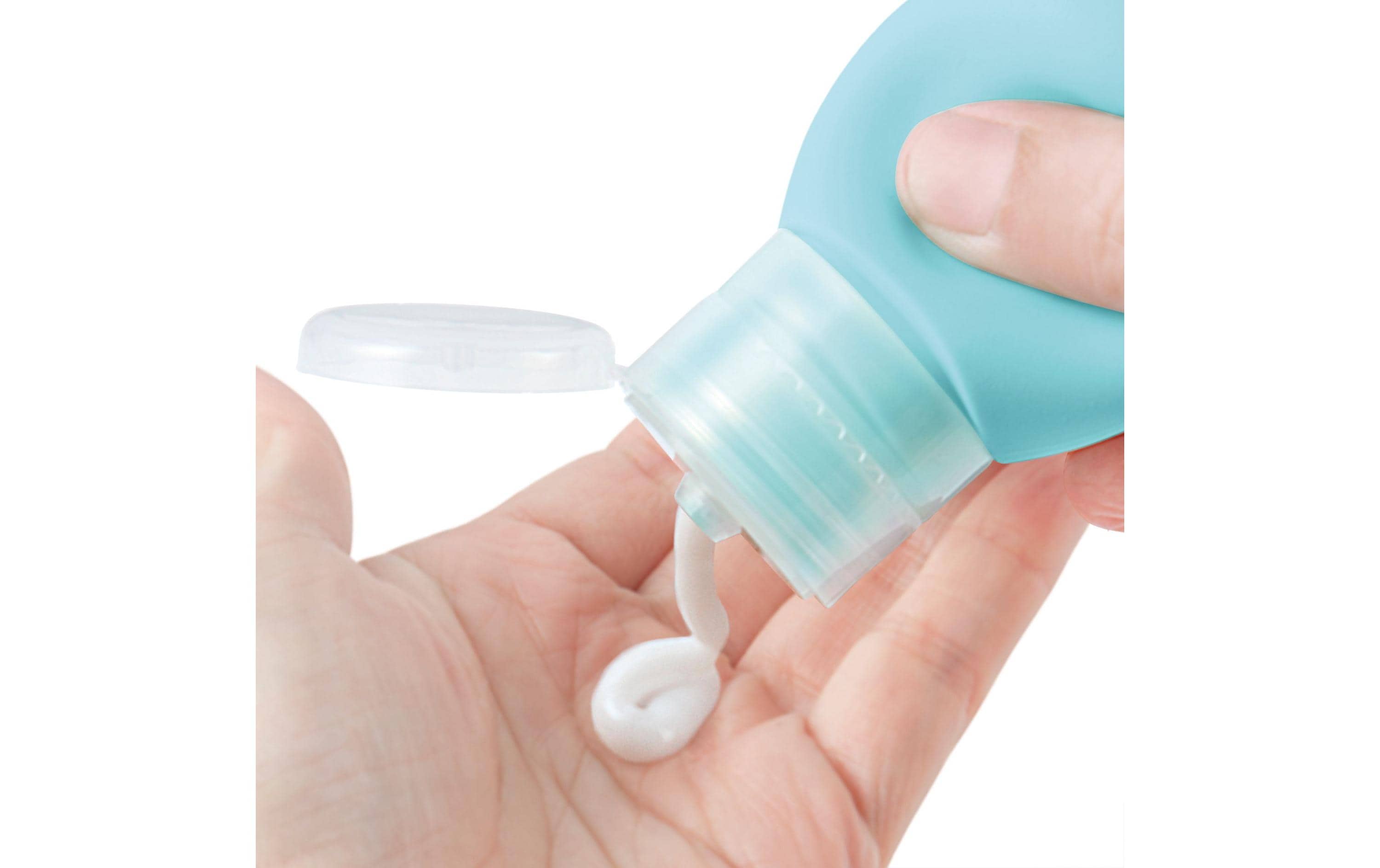 diaqua® Kosmetikflaschen 3er Set, Türkis/Hellgrün/Grau