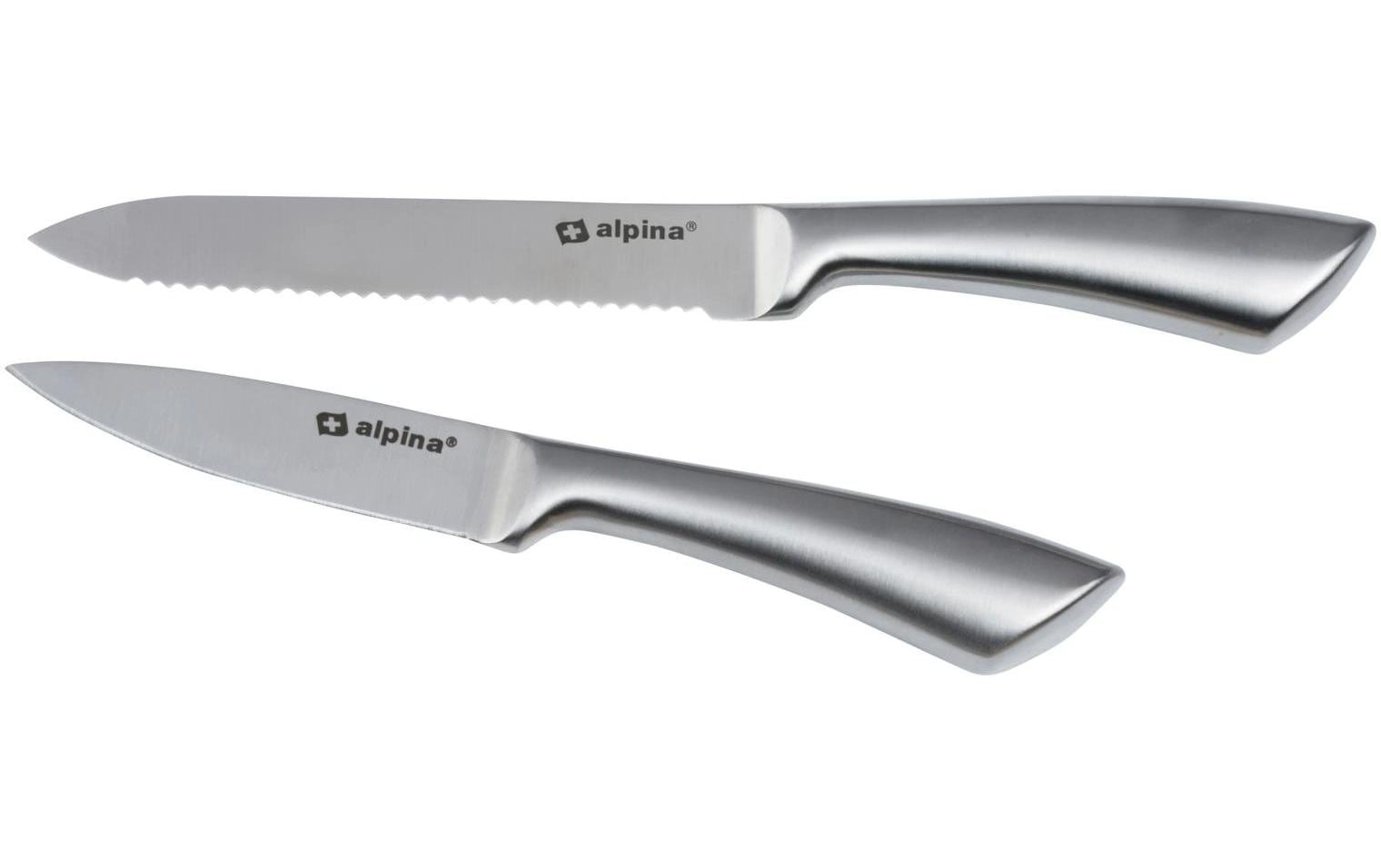 alpina Kochmesser-Set 20 cm/ 24 cm, Silber