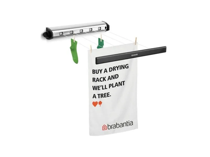 Brabantia Wandtrockner Pull-Out 4.4 m, Schwarz Brabantia Wandtrockner Pull-Out 4.4 m, Schwarz