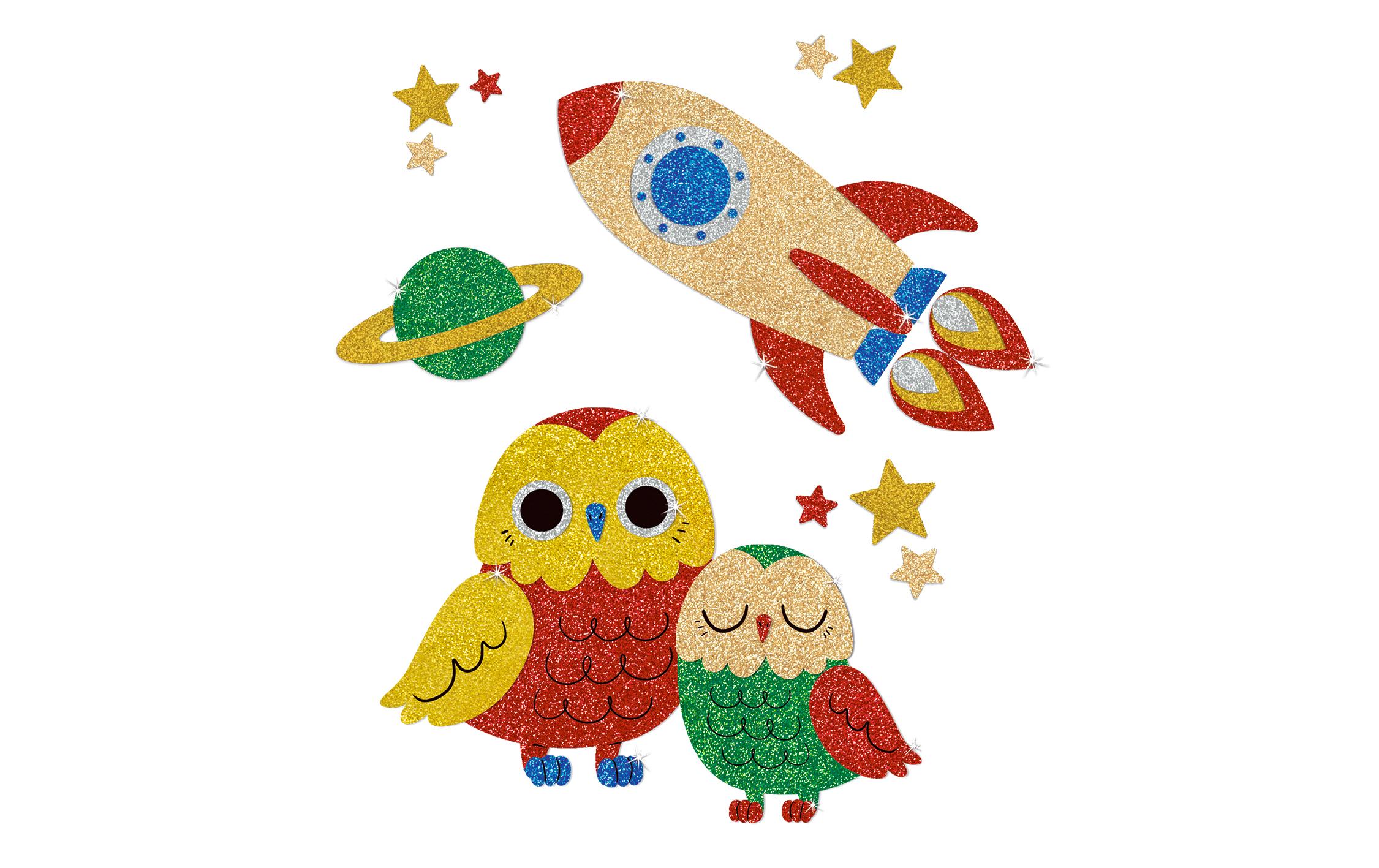 URSUS Moosgummi-Set Glitter Klassik selbstklebend, 10 Stück