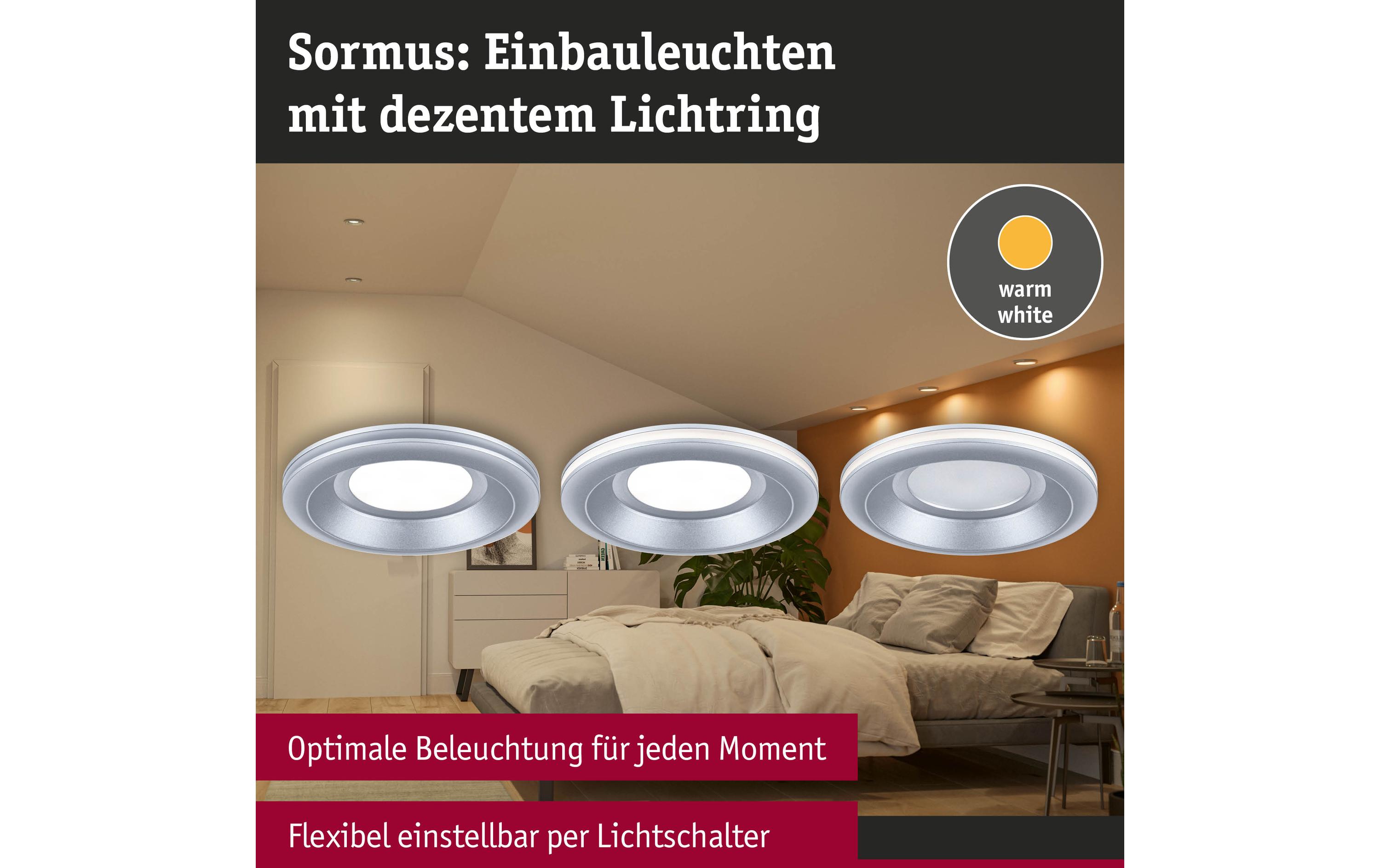 Paulmann Einbauleuchte LED Sormus 3er-Set Chrom Paulmann Einbauleuchte LED Sormus 3er-Set Chrom