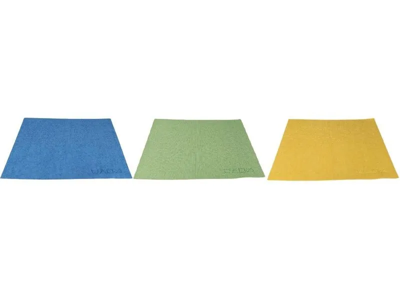 Edi Baur Mikrofaser-Reinigungstuch Brilliant 3 Stück, Blau/Gelb/Grün